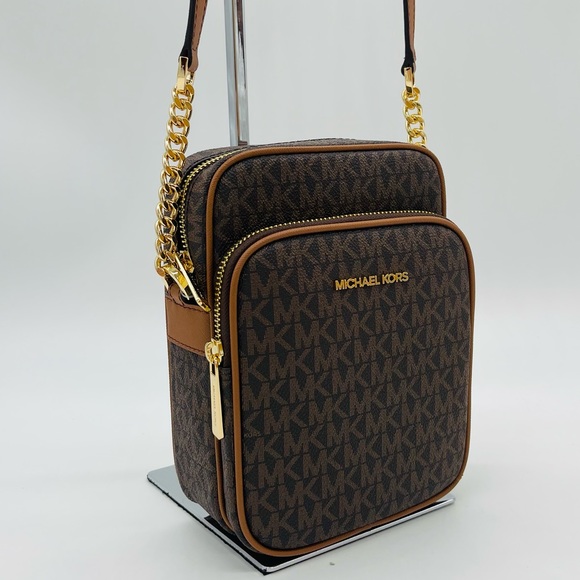 Michael Kors Medium NS Chain Xbody Bag Brown - Picture 2 of 11